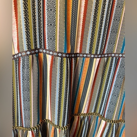 Multicolored Boho Striped Prairie Flowy Skirt Women’s Size Small - Picture 4 of 11